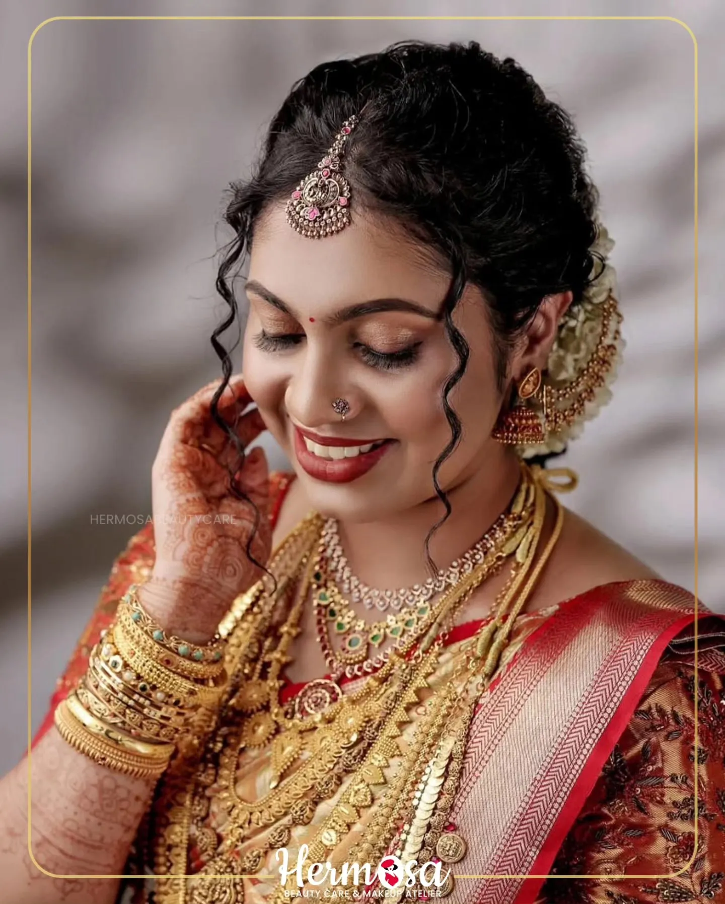 Bridal Makeover Look 5 - Hermosa Beauty Care Kottayam